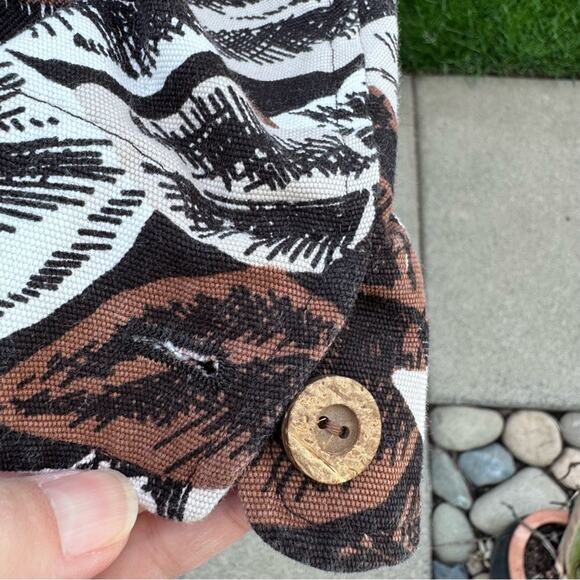 Appleseed’s Leaf Button Blazer Jacket Black Tan Women's Size 10 - Picture 8 of 11